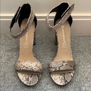 Snake print heels